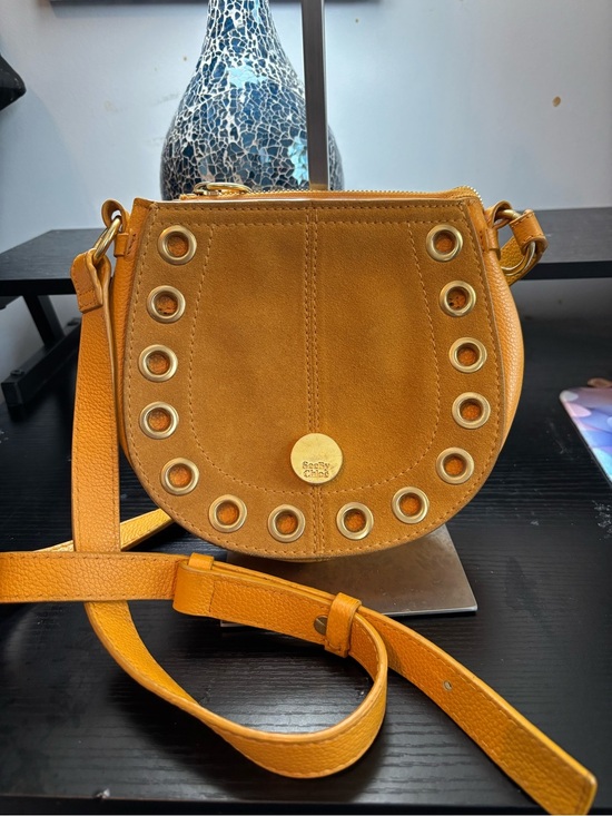 See By Chloe Handbags - Authentic See by Chloé Kriss Small Hobo Crossbody Bag - Yellow/Gold